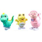 KeenKid Key Operated Wind Up Toys Pack of 3 | Jumping Toys Combo | Moving Toy for 6 Month to 2 Year Old Kids (Multicolor) (Dinosaur Frog Monkey Combo)