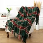 LALIFIT Plaid Throw Blanket with Fr