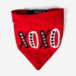 That Dog In Tuxedo XOXO Kiss and Hugs Red Embroidered Dog Bandana with Adjustable Dog Collar (Size - S)