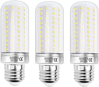 HZSANUE LED Maíz Bombilla 26W, E27 Tornillo Edison Bombilla,200W Incandescente Bombilla Equivalentes, 3000K Blanco Cálido, 2900lm, 3 Pack