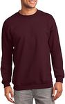 JustBlanks Fleece Sweatshirt for Men Tall Men’s Sweatshirt Crewneck Sweatshirt Relaxed-Fit Pullover Sweatshirt - Maroon - 3XLT