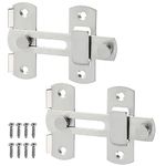 Sayayo Door Lock 4 Inch Sliding Door Lock Latch Barn Door Lock, Stainless Steel Brushed, 2 Pcs, CMS9001-2P