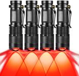 RaySoar 4 Pack Red Light Flashlight, 3 Modes Red LDE Flashlight Red Flashlight for Astronomy, Night Observation and Outdoor Activities