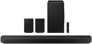 SAMSUNG Q990D 11.1.4ch Soundbar w/Wireless Dolby Atmos Audio, Rear Speaker Included, Q-Symphony, SpaceFit Sound Pro, Adaptive Sound, Game Mode Pro with Alexa Built-in, HW-Q990D/ZA (Newest Model)