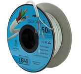 50 ft. 18AWG Low Voltage LED Cable 4 Conductor In-Wall Jacketed Pure Copper Speaker Wire UL Listed Class 2