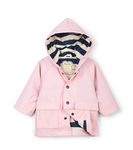 Hatley Baby Girls Raincoat, Classic Pink & Navy, 9-12 Months