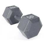 CAP Barbell Cast Iron Hex Dumbbell, Single, 50 lb