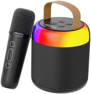 pTron Newly Launched Fusion Bliss 16W Bluetooth Speaker with Wireless Karaoke Mic, 6Hrs Playtime, Vibrant RGB Lights, Voice Effects, Multi-Play Modes BT5.3/TF Card & Type-C Charging Port (Black)
