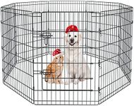 Pet Playpen Dog Pen Foldable Dog Exercise Fence 8 Panels 36 Inch Kennels Pet Playpen Options Ideal for Pet Medium Animals Outdoor Indoor