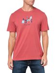 Life is Good Men's Crusher T, Short Sleeve Cotton Graphic Tee Shirt, Stay Cool, Faded Red, X-Large