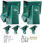 ABUSA Heavy Duty Swing Sets Brackets Including 2 A-Frame Swing Set Brackets and 4 Swing Hangers for Playground Equipment Mounting Parts Hardware Included (Green)