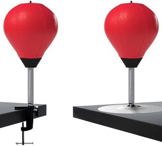 GLACIAL Stress Relief Desktop Punching Bag I Comes with Desk Clamp and Extra Strong Suction Cup I Red