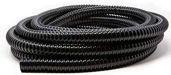 Spaces Places 2010BC 1 Inch by 20 Feet Corrugated Vinyl Tubing for Water Garden or Pond, UV Resistant, 1 in X FT, Black