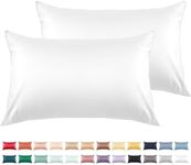 Warmstar White Cotton Pillow Cases 2 Pack, 600 Thread Count Soft Pillowcases Breathable,Satin Weave Long Staple Cotton Pillow Case Hotel Quality Hypoallergenic with Envelope Closure,50 X 75 CM