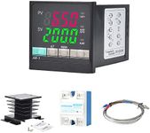 CNAODUN PID Temperature Controller Kit 100-240 VAC Voltage with 40DA Solid State Relay，K Type Thermocouple Probe and Heat Sink