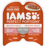 IAMS Perfect Portions Healthy Adult Wet Cat Food Grain Free Paté - Salmon, 75g Tray (24 Pack)