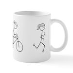 CafePress Triathlon Girl Black No Words Mug 11 oz (325 ml) Ceramic Coffee Mug