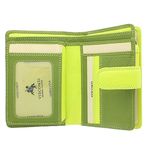 Visconti Rainbow Leather Ladies Purse Style RFID Blocking RB51 Lime Multi