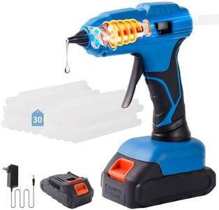 ZFYOUNG 60W cordless hot glue gun, powered by a 20V battery, comes with 30 full-size glue sticks, anti drip, fast heating, perfect for DIY crafts, maintenance, and home projects (including batteries)