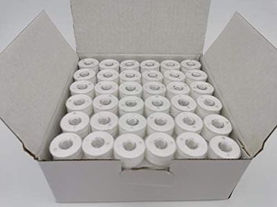 DOUBLELIN 144pcs Prewound Bobbins Size A Stronger 40S/2 Thread 34wt for Sewing Purpose or Thicker Thread Embroidery, Plastic Sided, Size A, Class 15, 15J, SA156, White, 100% Polyester, 40S/2