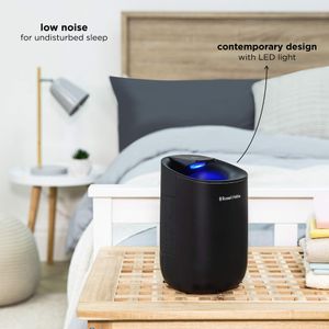 Russell Hobbs Black Dehumidifier 300ml/Day – Auto Defrost, LED, 15m²