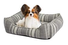 PAWPOURRI Ultra Soft Grey Bolster Pet Bed for Small to Medium Dogs and Cats | Cuddler Bed | PolyFibre Filling | 100% Cotton | Washable Cover