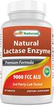 Best Naturals Lactose Intolerance Relief Tablets with Natural Lactase Enzyme, Fast Acting High Potency Lactase, 9000 FCC ALU, 90 Count