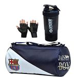 JAIS BOY - we made for young generation Men's FCM Sports Leather Gym Bag Gloves and Spider Black Shake Fitness Kit Accessories Combo