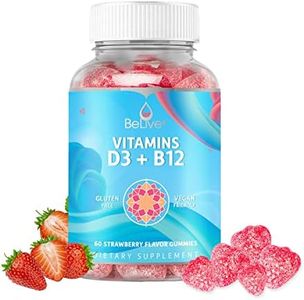 BeLive Vitamin D3 Gummies with B12 Vitamins – Vitamin D + B for Immune Support, Energy & Bone Health, Metabolism Support – Vegan Friendly, Gluten Free – Strawberry Flavor (60 Count)