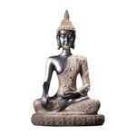 Thai Buddha Sitting Small,4.33inch Meditating Peace Harmony Sandstone Buddha Statue,Zen Garden Buddha Sculpture Figurine Ornament, Indoor/Outdoor Art Decor for Home,Garden,Patio,Deck,Porch Yard