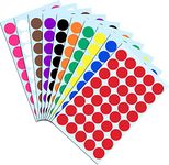 True-Ally 2000 Piece Mix Color 1 Inch/25mm Round Dot Sticker Self Adhesive Labels Writable Surface for Kids Activity, File Classification, Calendar Planner (Mix Color)