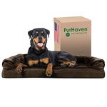 Furhaven Pet Plush & Suede Orthopedic Sofa Pet Bed, Espresso, Jumbo