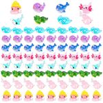 Fantasyon 80 Pcs Mini Resin Tiny Shark Miniature Whale Hexagon Octopus Alligator Narwhal Dolphins Figures Dollhouse Ornament Potted Plants Cake Decoration DIY Craft Charms