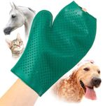 Jeffers Groomit Rubber Grooming Glove, Green - Durable Pet & Horse Grooming Tool, Removes Shedding Hair, Massage & Groom Cats, Dogs, Horses, Flexible Design, Easy to Clean, Gifts for Pet Owners