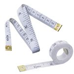 2 Pack Body Measuring Tape, Aceple Soft Tape Measure for Body, Double Scale 60inch/150cm Body Sewing Flexible Ruler for Fabric Tailor(White)