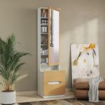 Wakefit Dressing Table with Mirror | 1 Year Warranty | Dressing Table, Dressing Table with Storage, Diwali Gifts (Engineered Wood - Urban Teak & Frosty White. Mendla)
