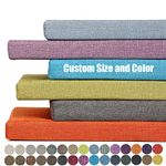 Custom Size Bench Cushion, Bay Window Seat Cushion for Indoor Furniture with Non-Slip Bottom, Optional Waterproof Addition Piping Long Bench Pad Cushions for Outdoor Patio(Customized Size & Color)