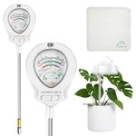 CUBETA Upgraded Soil Moisture Meter for Plants, 4-in-1 Soil pH Tester for Light/Fertility/Moisture/PH, Soil Testing Kit for Garden, Lawn, Farm, Greenhouse, Indoor & Outdoor Plants Soil Meter (White)