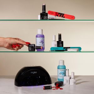 Mylee Gel Polish Kit – LED Lamp, Base & Top Coat, 4 Colors