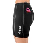 SLS3 Triathlon Shorts Women - FRT Tri Shorts Women Triathalon Shorts - Slim Athletic Fit Womens Tri Shorts, Black/Kisses, L