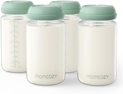 Momcozy Natural Baby Bottle, 300ml Wide-Neck Breast Milk Container, Breastmilk Storage Bottle for Fridge & Momcozy Breast Milk Cooler, BPA Free Milk Collection Bottles, Breastfeeding Essential, 4PCS