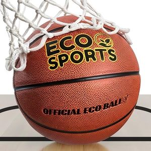 Eco Sports 29.5 Indoor Basketball - Size 7 Regulation Basketballs - Vegan Leather Cruelty Free Sustainable Basket Balls