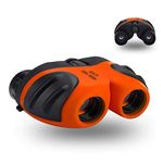 mom&myaboys 8x21 Compact Shock Proof Kids Binoculars - Best Gifts and Toys (Orange)