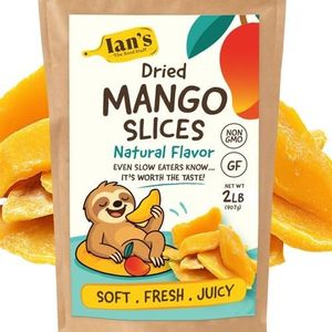 IAN's Premium Dried Mango Slices (2lbs) - Dry Mango Chunks - Healthy Dried Fruit Snacks for Adults & Kids - Dehydrated Mangoes Bulk