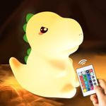 One Fire Dinosaurs Night Light Kids【16 Colors+Remote】 Baby Night Light Newborn, Dimmable Dinosaur Lights for Bedroom Decor,Rechargeable Kids Night Light,Kawaii Silicone Sensory Light Dinosaur Gifts