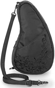 AmeriBag 10" Microfiber Love My Life Crossbody Sling Baglett (Black)
