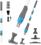 PoolyPoly Pool Vacuum Cleaner, 3 in 1 Electric Pool Hoover with Length Adjustable Handle, Rechargeable Vacuum for Spas, Hot Tubs, Small Pools, 90 Minutes Running Time, Grey