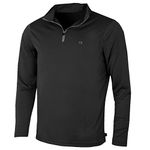 Calvin Klein Mens Harlem 1/4 Zip Pullover - Black - M