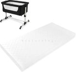 Bedside Travel Cot Toddler Infant Bed Crib Mattress - Babylo Cozi Sleeper – Extra Thick & Soft Foam With Antibacterial Removable Cover, Expert Recommended, White | Size : 44 cm x 87 x 5 cm