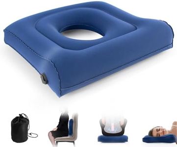 Multifunctional Seat Cushion,Inflatable Head Pillow,Adjustable Donut Pillow,Portable Backrest Cushion:Pressure Relief for Hemorrhoid, Tailbone Pain,Bed Sore, After Surgery 17.5"x17"x3.1"